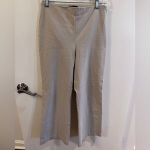 Theory Size 4 Beige Straight-Leg Pants Side Zip No Pleats